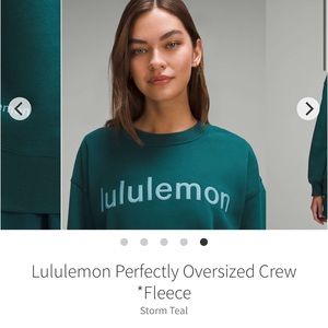Lululemon perfectly oversized crew fleece STORM TEAL SZ 12